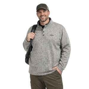 Eddie Bauer Men's Radiator Fleece Snap Mock Pullover Sweater XXL Gray Heather